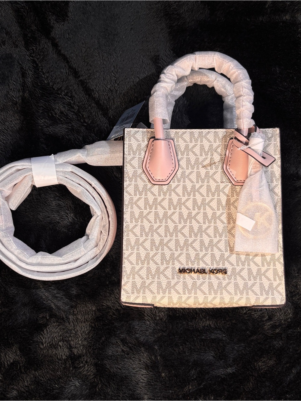 Michael Kors Mercer XS NS Shopper Crossbody Vanilla Blush Multi